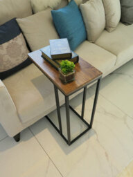 Aspect Furniture Bellini C Shaped Table/ Sofa Side Table (Vintage/black) - thumbnail 4