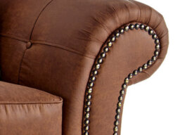 Oakland Suede Leather 2C2 Corner Sofa Tan Brown - thumbnail 2