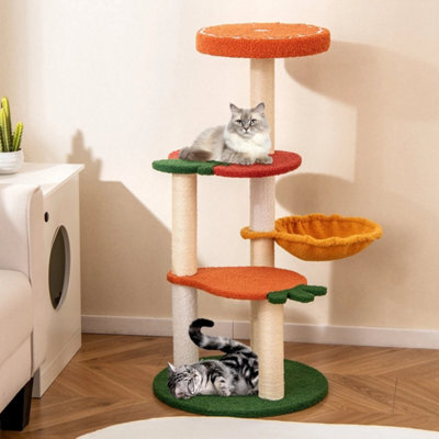 Cute Fruit World Cat Tower Multi-Level Cat Tree W/rotatable Side Basket - image 1