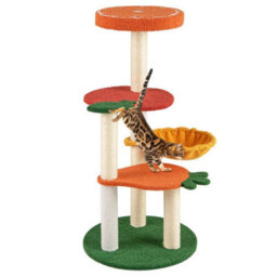 Cute Fruit World Cat Tower Multi-Level Cat Tree W/rotatable Side Basket - thumbnail 5