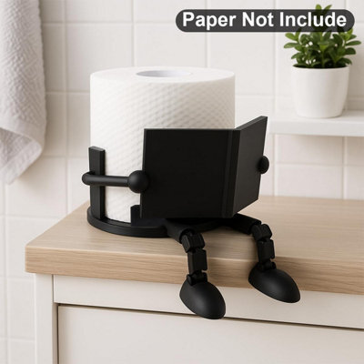 CLEFFNS Reading Toilet Paper Holder Buddy, Creative Shape Cartoon Toilet Paper Holder, Hilarious Tissue Paper Roll Storage - image 1