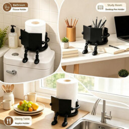 CLEFFNS Reading Toilet Paper Holder Buddy, Creative Shape Cartoon Toilet Paper Holder, Hilarious Tissue Paper Roll Storage - thumbnail 7