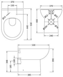Affine 1100mm Bathroom Vanity Unit Basin Sink Toilet Combined Furniture Left Hand Grey - thumbnail 7