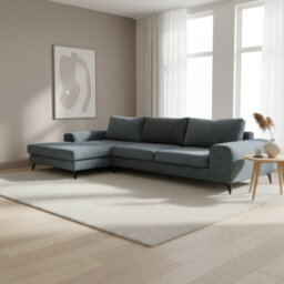 Abakus Direct Venice Corner Sofa In Light Blue Left Facing With Deep Seats And Extra-Wide Padded Arms - thumbnail 8