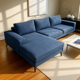 Abakus Direct Venice Corner Sofa In Light Blue Left Facing With Deep Seats And Extra-Wide Padded Arms - thumbnail 4