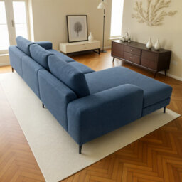 Abakus Direct Venice Corner Sofa In Light Blue Left Facing With Deep Seats And Extra-Wide Padded Arms - thumbnail 7