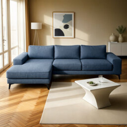 Abakus Direct Venice Corner Sofa In Light Blue Left Facing With Deep Seats And Extra-Wide Padded Arms - thumbnail 3