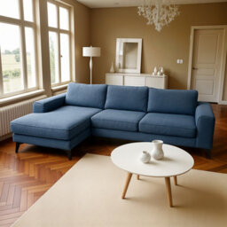Abakus Direct Venice Corner Sofa In Light Blue Left Facing With Deep Seats And Extra-Wide Padded Arms - thumbnail 2