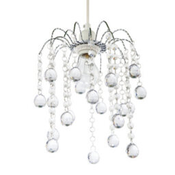 Happy Homewares Chic Waterfall Pendant Light Shade With Clear Acrylic Balls And Beads - thumbnail 5