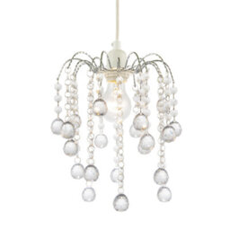 Happy Homewares Chic Waterfall Pendant Light Shade With Clear Acrylic Balls And Beads - thumbnail 2