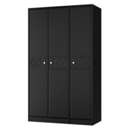 San Jose Ready Assembled Contemporary Matt Black Tall Triple Wardrobe (H)1960mm (W)1108mm (D)530mm - thumbnail 1