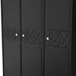 San Jose Ready Assembled Contemporary Matt Black Tall Triple Wardrobe (H)1960mm (W)1108mm (D)530mm - thumbnail 6