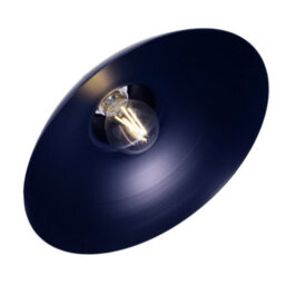 Happy Homewares Industrial Retro Designed Matt Midnight Blue Curved Metal Ceiling Pendant Shade - thumbnail 3
