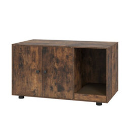 Brown Wooden Cat Litter Box Enclosure 90 X 50 X 50 Cm Hidden Litter Furniture - thumbnail 4
