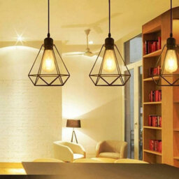 2 Pack Black Ceiling Light Wire Basket Metal Pendant Lighting Ceiling Light Shade, Ceiling Fitting Light Shade Lamp Shade - thumbnail 8