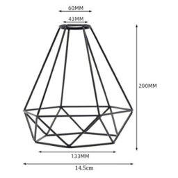 2 Pack Black Ceiling Light Wire Basket Metal Pendant Lighting Ceiling Light Shade, Ceiling Fitting Light Shade Lamp Shade - thumbnail 3