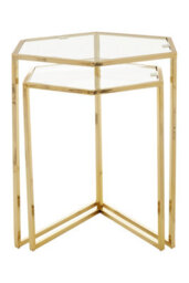 Orsina Herber Set Of 2 Gold Finish Tables - thumbnail 3