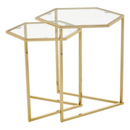 Orsina Herber Set Of 2 Gold Finish Tables - thumbnail 2