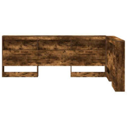 Berkfield Storage Headboard With Shelf Smoked Oak 120 Cm Engineered Wood - thumbnail 5