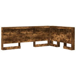 Berkfield Storage Headboard With Shelf Smoked Oak 120 Cm Engineered Wood - thumbnail 2