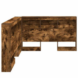 Berkfield Storage Headboard With Shelf Smoked Oak 120 Cm Engineered Wood - thumbnail 6