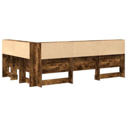 Berkfield Storage Headboard With Shelf Smoked Oak 120 Cm Engineered Wood - thumbnail 7