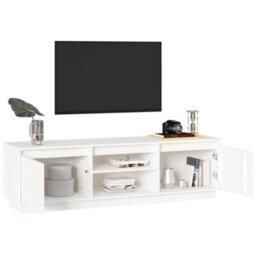 Berkfield Tv Cabinet White 140X35X40 Cm Solid Wood Pine - thumbnail 3