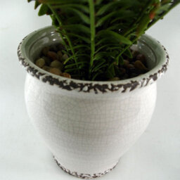 Leaf 40Cm Artificial Fern Bush In Decorative Planter - thumbnail 6