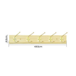 Neel Blue 2Pcs Wooden Coat Rack, Wall Mounted With 5 Double Metal Coat Hooks, 49.5Cm Clothes Hanger - thumbnail 2