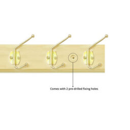 Neel Blue 2Pcs Wooden Coat Rack, Wall Mounted With 5 Double Metal Coat Hooks, 49.5Cm Clothes Hanger - thumbnail 3
