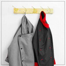 Neel Blue 2Pcs Wooden Coat Rack, Wall Mounted With 5 Double Metal Coat Hooks, 49.5Cm Clothes Hanger - thumbnail 4
