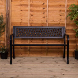 Lassic Garden Vida 3 Seater 125Cm Wide Lattice Style Steel Garden Outdoor Bench - thumbnail 3