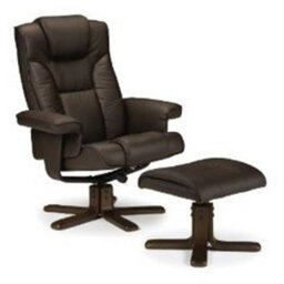 iLikeStores Reclining Swivel Chair With Footstool - Brown