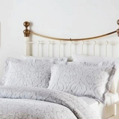 Just So Home Bella Grey White Brocade Jacquard Cotton Rich Matelasse Pillowsham