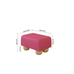 Blossom Pink Natural Wood Bun Feet Faux Leather Small Footstool  Handmade Uk By Footstools Direct - thumbnail 2