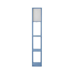 Valuelights Struttura Blue Shelving Unit Floor Lamp With Fabric Shade - thumbnail 7