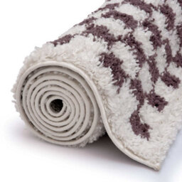 The Rugs Moodi Shaggy Purple Mosscheck Rug Runner Tartan Thick High Pile For Living Rooms, Bedrooms, Hallways, Kitchens - thumbnail 6