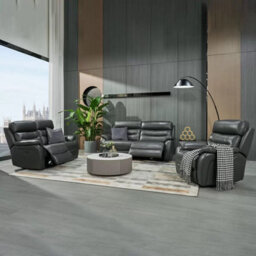 Fletcher Dark Grey Leather Power Recliner Armchair With Power Headrest, Usb Charging, Pocket Sprung Seat & Top Grain Leather - thumbnail 8