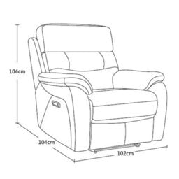 Fletcher Dark Grey Leather Power Recliner Armchair With Power Headrest, Usb Charging, Pocket Sprung Seat & Top Grain Leather - thumbnail 2