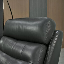Fletcher Dark Grey Leather Power Recliner Armchair With Power Headrest, Usb Charging, Pocket Sprung Seat & Top Grain Leather - thumbnail 6