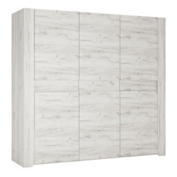 Furniture To Go Angel 3 Door Wardrobe In White Craft Oak - thumbnail 1