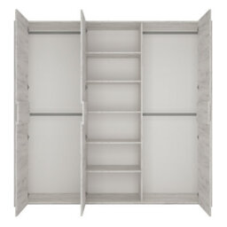Furniture To Go Angel 3 Door Wardrobe In White Craft Oak - thumbnail 2