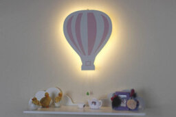 Wooden White And Pink Led Night Light Childrens Room Battery Powered Light - thumbnail 3
