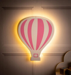 Wooden White And Pink Led Night Light Childrens Room Battery Powered Light - thumbnail 4