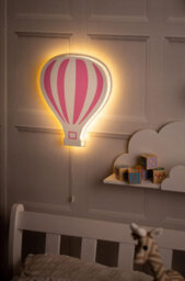 Wooden White And Pink Led Night Light Childrens Room Battery Powered Light - thumbnail 5