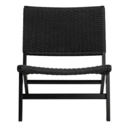 Wyld Haus Wigletree Black Oak-Look Lounge Chair With Handwoven Paper Seat - thumbnail 4