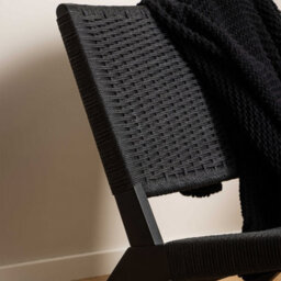 Wyld Haus Wigletree Black Oak-Look Lounge Chair With Handwoven Paper Seat - thumbnail 6