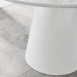 Furniturebox Uk Palma White High Gloss Round Dining Table & 4 Grey Calla Black Leg Chairs - thumbnail 5