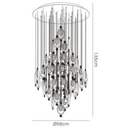 Luminosa Lighting Luminosa Solana Pendant 18 Light G4 Polished Chrome/crystal, Not Led/cfl Compatible - thumbnail 4