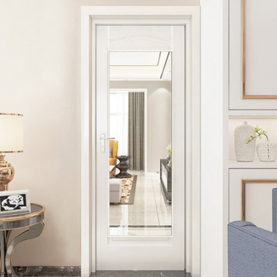 Thehotsale White Metal Frame Over The Door Full Length Mirror - image 1